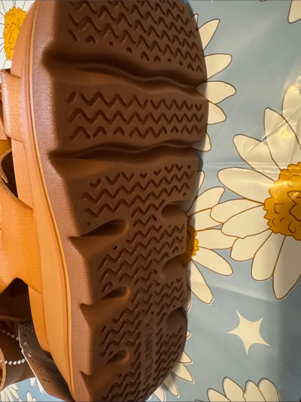 Tan Double-Strap Platform Sandals